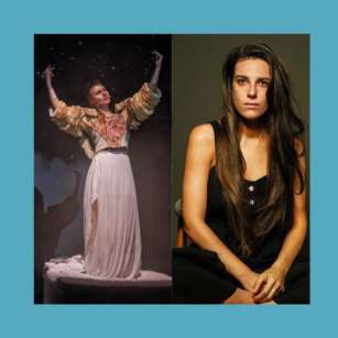 Dominika Kozłowska i Dominika Feiglewicz. Teatr w polskim języku migowym.